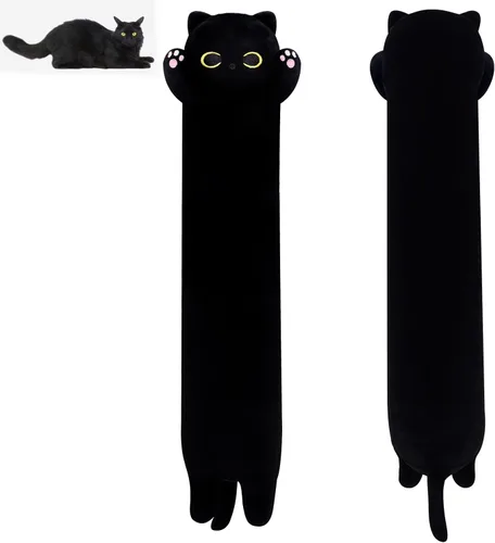Vista 8 de Almohada de felpa de gato de 22.5 pulgadas de largo, animal de peluche de gato largo, almohada gigante para abrazar para niños y adultos, peluche