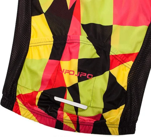 Vista 107 de Camiseta de ciclismo para mujer, manga corta y pantalones cortos de ciclismo acolchados para verano