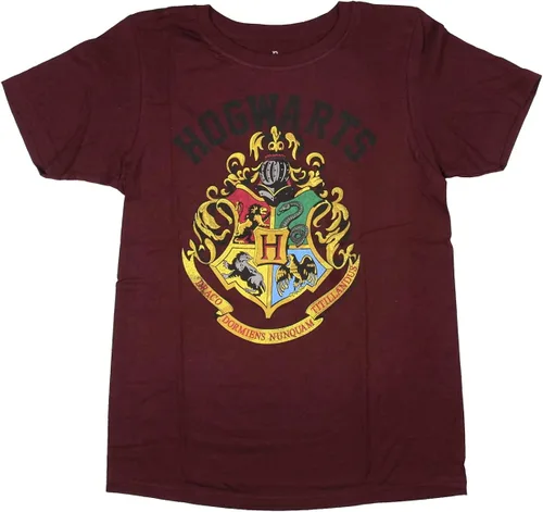 Vista 4 de Harry Potter Hogwarts Crest - Camiseta de manga corta para niños, Granate