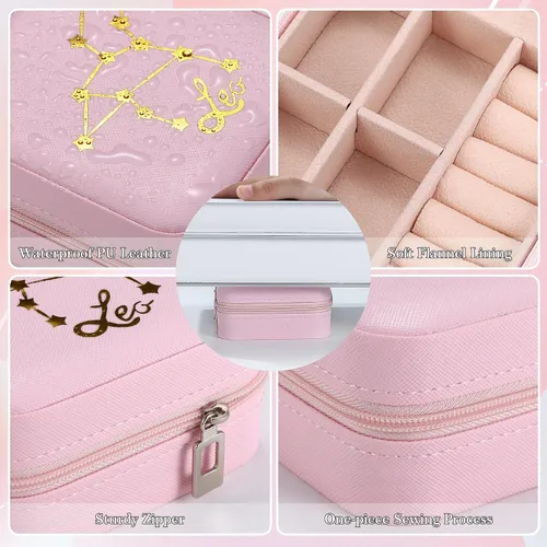 Vista 5 de Joyero de viaje para niñas, joyero de constelación para niñas Joyero pequeño Joyero de viaje Joyero organizador de joyas Mini joyero de viaje