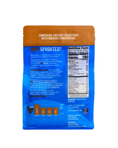Vista 2 de TruRoots Arroz integral germinado orgánico, 14 onzas (paquete de 1)