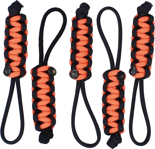 Vista 9 de BubbasGarageTv - Tiradores de cremallera de paracord grandes y resistentes (negro)