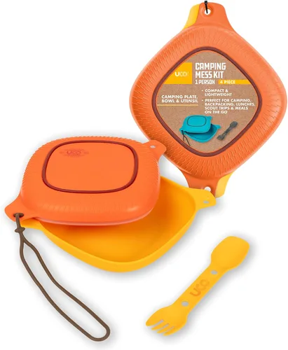 Vista 10 de UCO Kit de 4 piezas para acampar con cuenco, plato y juego de utensilios de tenedor 3 en 1