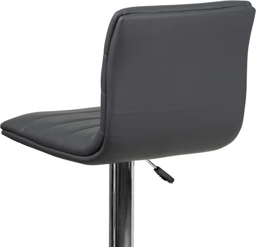 Vista 6 de Flash Funiture silla de bar ajustable con base cromada, Vinilo, Gris