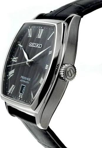 Vista 2 de Seiko Presage automático Tonneau Case Correa de piel de becerro reloj para hombre SRPD07J1 1.457 in, Moderno