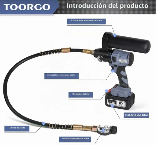 Vista 3 de Bomba hidráulica eléctrica, salida de aceite ZG3/8", tubo de 2.3 pies