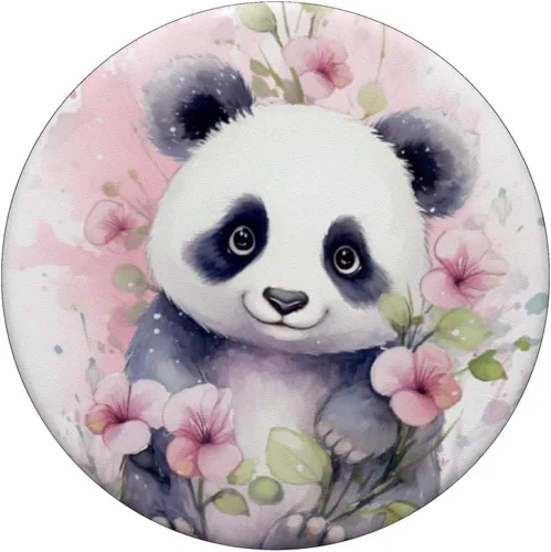 Vista 3 de cute panda watercolor PopSockets Standard PopGrip