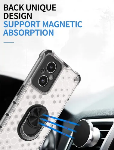 Vista 4 de Funda compatible con Xiaomi Poco M5s 4G, soporte de anillo integrado, compatible con Redmi Note 10 4G / Note 10S 4G / Note 11 SE (India) a prueba