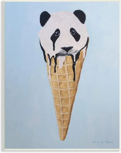 Vista 9 de Stupell Industries Adorable oso panda helado helado waffle, diseño de Coco de Paris