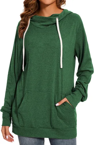 Vista 2 de KAKALOT Sudadera con capucha para mujer, con estampado de mamá oso, cuello vuelto, con cordón