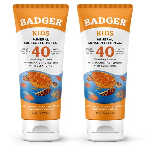 Vista 12 de Badger SPF 35 - Crema de protección solar deportiva de zinc transparente, 80 minutos de resistencia al agua, sin perfume, tubo de 2.9 onzas, Niños