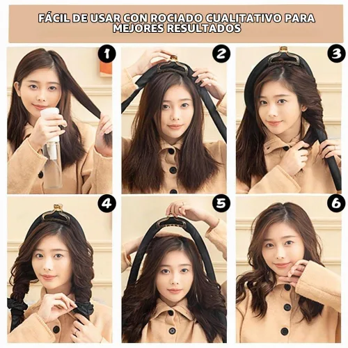 Vista 7 de Diadema de Varilla Rizadora Sin Calor, Cinta de Seda Sin Calor, Varilla Rizadora, Rulos para el Cabello, Rizos con Clip de Garra para el Cabello