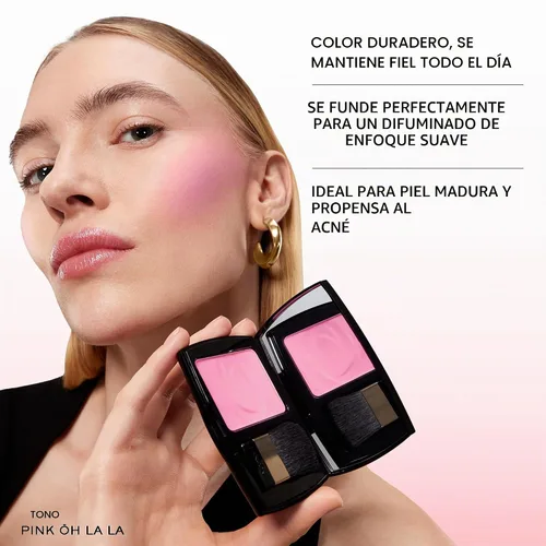 Vista 2 de Lancôme Blush Subtil Blush - Polvo de maquillaje sedoso sin aceite - Rubor facial de larga duración Ultra-Fine Silky Powder Blush for Seamless