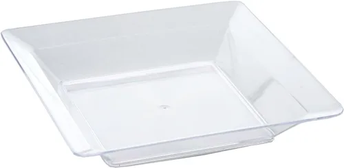 Vista 4 de Efavormart - Paquete de 60 platos cuadrados de plástico transparente de 4 pulgadas, platos de postre desechables