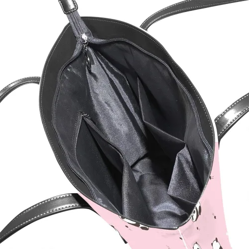 Vista 5 de Bolso de hombro para mujer bolso de cuero para comprador bolso grande para trabajo lindo diseño de panda de dibujos animados bolso casual Colorido