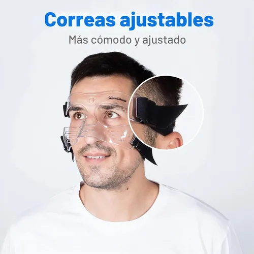 Vista 7 de QianCheng Protector de nariz para nariz rota para adulto, protector facial ajustable con relleno, QC-L5-L