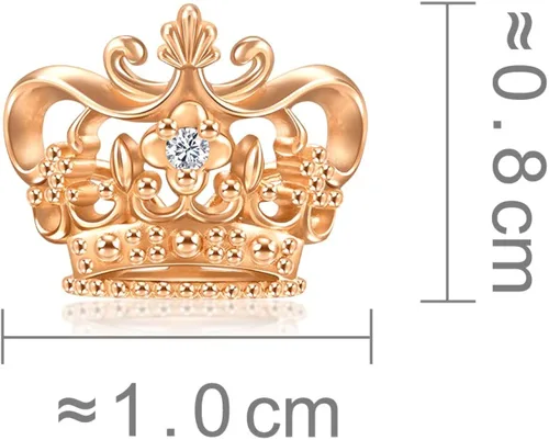 Vista 4 de Chow Sang Sang Aretes de oro rosa de 18 quilates con corona real para mujer 92879E se venden solos no pares