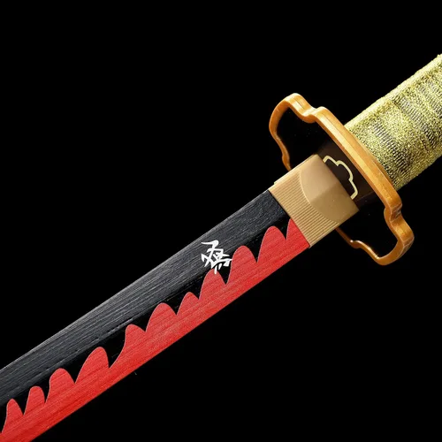 Vista 11 de ziqing Espada samurái de anime hecha a mano, espada Agatsuma Zenitsu, espada Kamado Tanjirou, espada Rengoku Kyoujurou de 41 pulgadas, varios