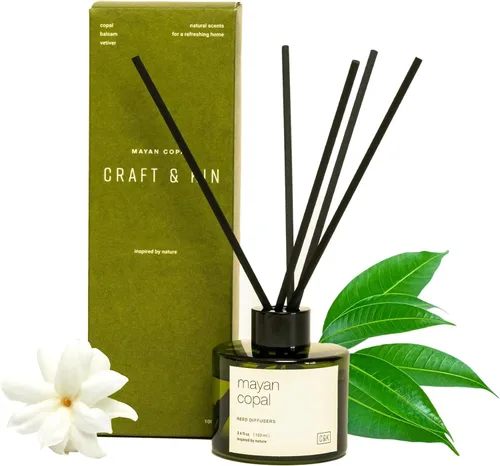 Vista 14 de Craft & Kin Difusor de varillas con flores secas Difusor de varillas de otoño perfumado de cítricos sicilianos y eucalipto de 5 onzas