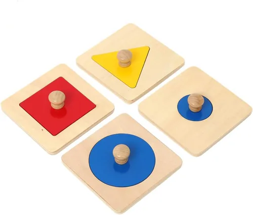 Vista 10 de Rompecabezas Montessori de Múltiples Formas, Primeras Formas, Rompecabezas de Madera con Perilla Jumbo, Rompecabezas de Formas Geométricas