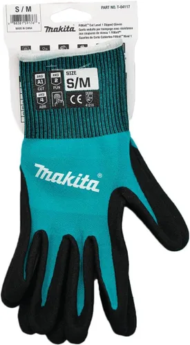 Vista 8 de Makita Unisex FitKnitÂ T 04117 Guantes con revestimiento de nitrilo sumergidos FitKnit Cut de nivel 1, Azul/Negro, Pequeño Mediano US