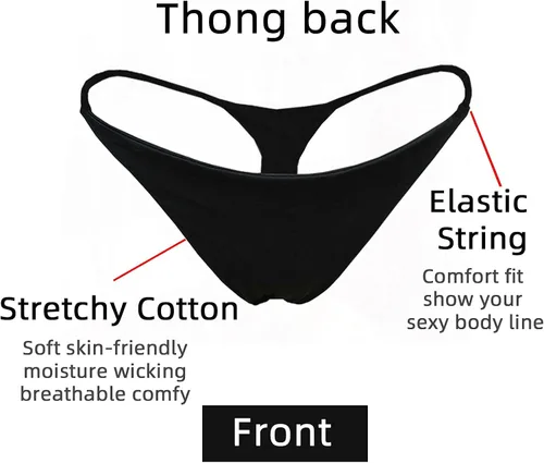 Vista 4 de KUKU PANDA Tangas de algodón para mujer sexy sin costuras para mujer conjunto de 3