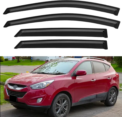 Vista 15 de YQAUTEC - Viseras para ventana, protectores contra la lluvia, compatibles con Subaru WRX 2015-2021, deflectores de viento para ventanas, viseras