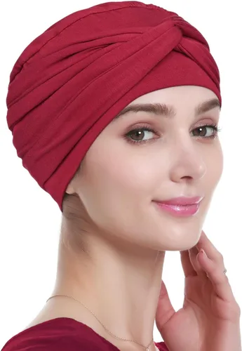 Vista 16 de Alnorm Gorro de quimioterapia, sombrero de viscosa para mujer, turbante para la cabeza para mujer