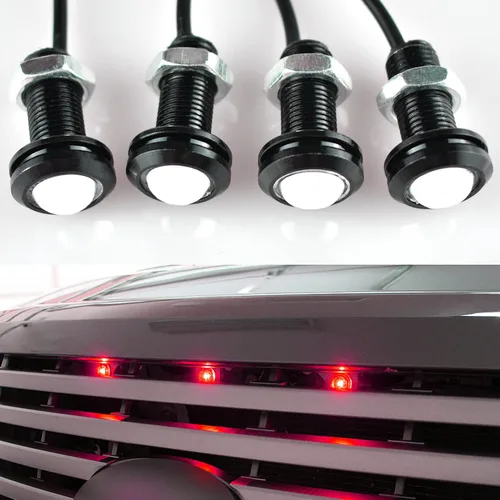 Vista 8 de Boigoo Kit de Luces Marcadoras Universales de 12V para Parrilla Delantera con Lente de Proyector, Montaje con Pernos, Compatible con Parrilla