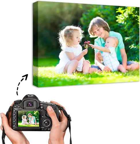 Vista 21 de YYYYHPP Impresiones en lienzo con tus fotos, arte de pared personalizado de foto a lienzo, impresión en lienzo para boda, familia, bebé, mascotas