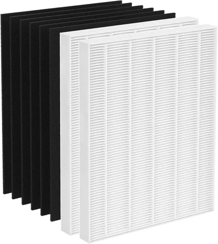 Vista 7 de Paquete de 2 filtros de repuesto para purificador Fellowes AeraMax 90/100/DX5/DB5, se adapta a piezas # 9287001 y 9324001, 2 filtros y 6 filtros