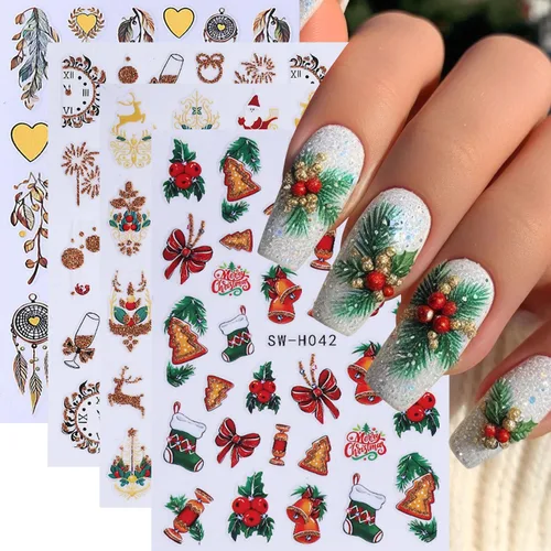 Vista 62 de 8 hojas de calcomanías de arte de uñas de conejo de Pascua, 3D, autoadhesivas, accesorios de arte de uñas, caricaturas, conejos, animales Colorido -1