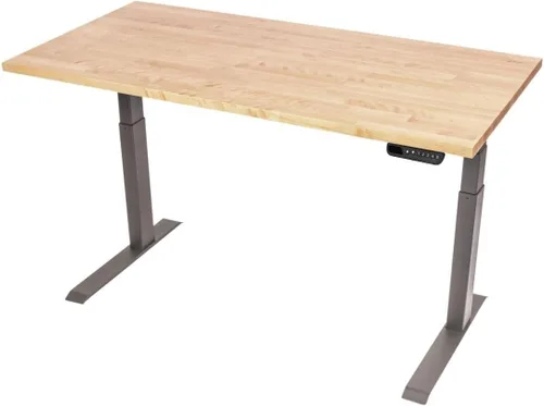 Vista 4 de Stand Up Desk Store Escritorio eléctrico de altura ajustable con parte superior de madera maciza con memoria programable