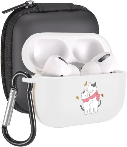 Vista 21 de Funda de mariposas rosas para AirPods Pro con llavero, diseño de animales lindos funda protectora de TPU suave compatible con AirPods Pro Charging