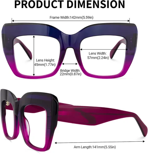 Vista 4 de Zeelool Charmaine ZOA01901 - Gafas gruesas con bloqueo de luz azul para mujer