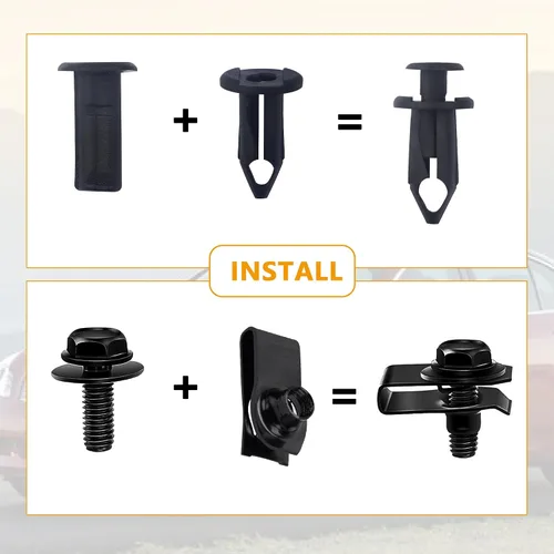 Vista 3 de 35 clips de sujeción para cubierta de motor de automóvil, juego surtido de tornillos y pernos para protector contra salpicaduras del parachoques