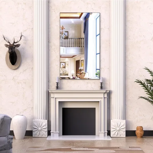 Vista 6 de Espejo rectangular de gran tamaño de 60 x 36 pulgadas para baño, con marco negro, espejos decorativos de pared grandes para baño, sala de estar