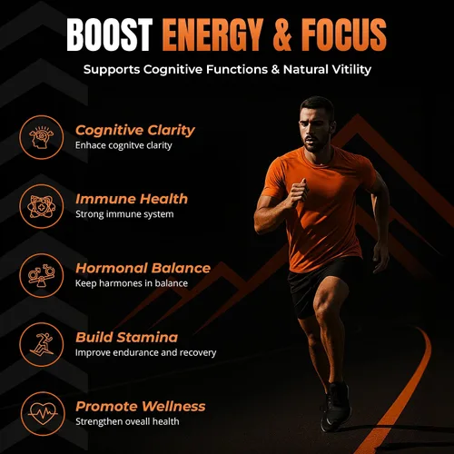 Vista 2 de Shilajit Cápsulas - Suplemento con Ashwagandha, Rhodiola Rosea, Panax Ginseng, Cúrcuma, Champiñones Cordycep, Ginkgo Biloba - 15250Mg - 60 Cápsulas