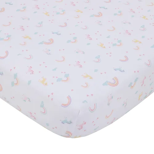 Vista 6 de Little Love by NoJo Modern Roaming - Sábana bajera ajustable geométrica gris y blanco para cuna