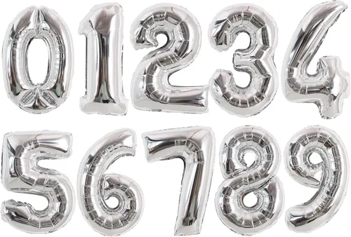 Vista 12 de TONIFUL Globos grandes de 50 pulgadas con números dorados del 0 al 9, globo digital grande de Mylar número 8 digital ocho para fiestas