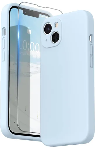 Vista 20 de SURPHY Funda compatible con iPhone 13 con protector de pantalla, (protección de cámara y forro de microfibra suave), funda de teléfono de silicona