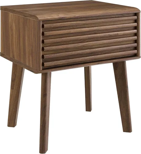 Vista 11 de Modway Render Mid-Century - Mesita de noche moderna con un cajón, color carbón Carbón vegetal