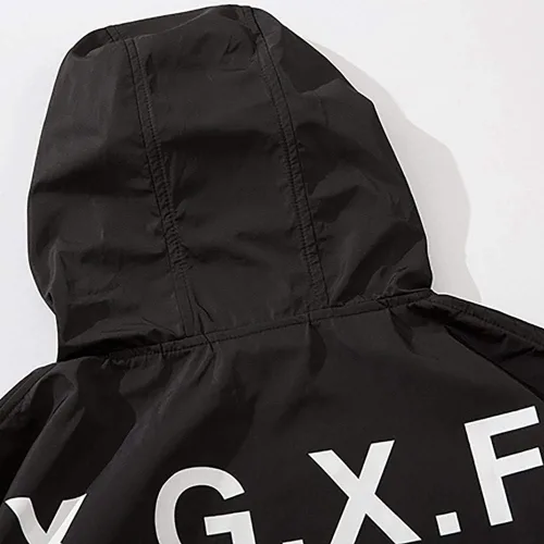 Vista 8 de MFCT Cortavientos impermeable Techwear con capucha de embudo para hombre
