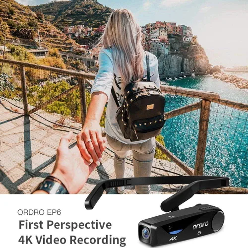 Vista 2 de ORDRO Videocámara 4K Cámara montada en la cabeza EP6 Cámara de video portátil FHD 1080P 60FPS Vlog grabadora de video WiFi Hands-Off Cámara Webcam