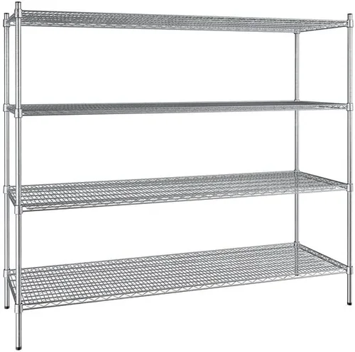 Vista 294 de Kit de 4 estantes de epoxi verde NSF de 21 x 72 pulgadas con postes de 86 pulgadas, estantería de almacenamiento resistente, kit de estantería