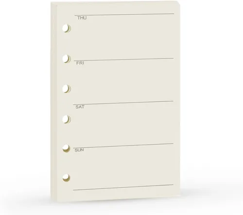 Vista 11 de Recambio para planificador de carpeta de 6 agujeros con 4 diseños básicos, repuesto para cuaderno A7, 100gsm, puntos, cuadrícula, línea, papel en 80