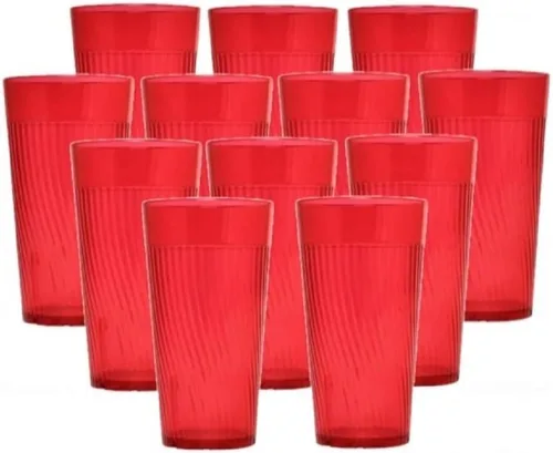 Vista 17 de TrueCraftware - Juego de 12 vasos Belice de policarbonato azul de 8 onzas. Vasos de té helado de alta calidad, apilables, reutilizables, aptos