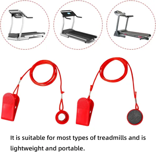 Vista 4 de 2pcs Universal Treadmill Magnet Safety Key, 2 Styles Treadmill Key Replacement Part Replacement Magnetic Safety Emergency Machine Stop Accessories