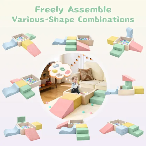 Vista 9 de JUGUETES DE ESCALADA PARA NIÑOS PEQUEÑOS, Juguetes de Escalada para Niños Pequeños en Interiores, Juego de 5 Piezas de Bloques de Escalada de Espuma