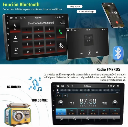 Vista 4 de [8-Core 4+64GB] Estéreo de radio de coche de doble DIN Android 13